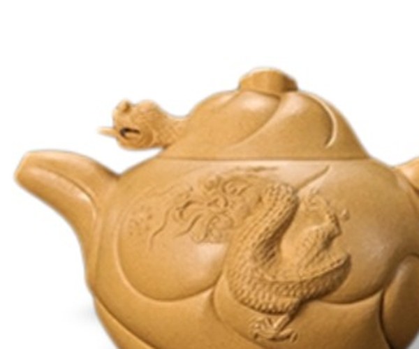 黄金泥鱼化龙壶局部细节